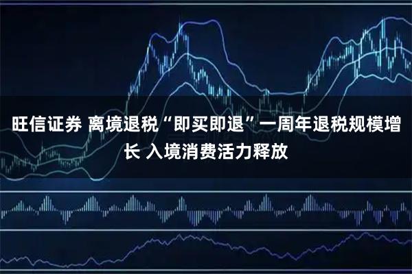 旺信证券 离境退税“即买即退”一周年退税规模增长 入境消费活力释放
